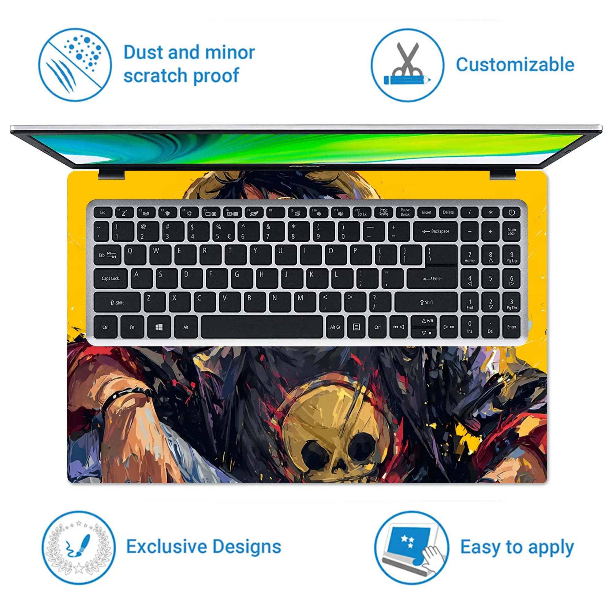 Laptop Skin - Vibrant Anime Character Joyful Expression