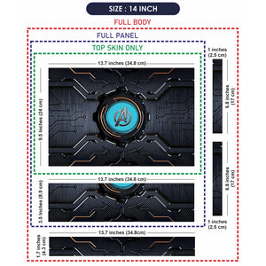 Universal Laptop Skin - Avengers Metal Tech Logo