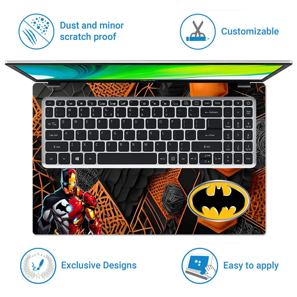 Universal Laptop Skin - The Batman vs Iron Man