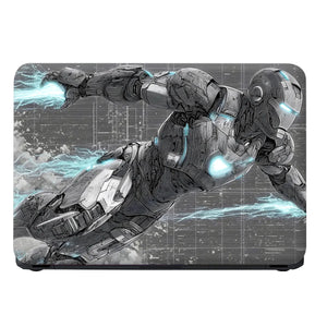 Laptop Skin - Futuristic Robotic Hero Silver Energy