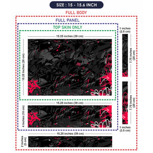 Universal Laptop Skin - Black Red Graffiti