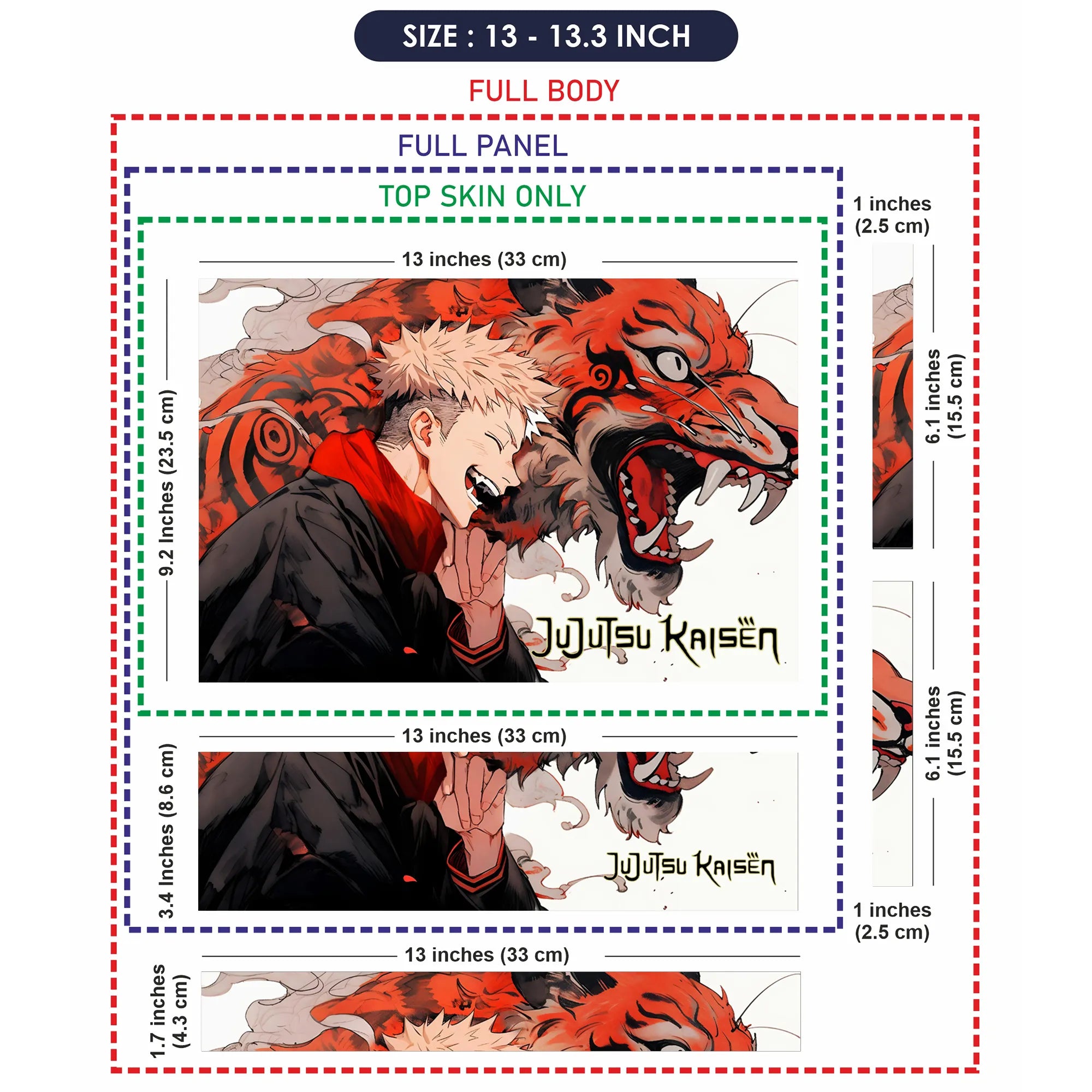 Laptop Skin - Dynamic Anime Character Fiery Red Mood