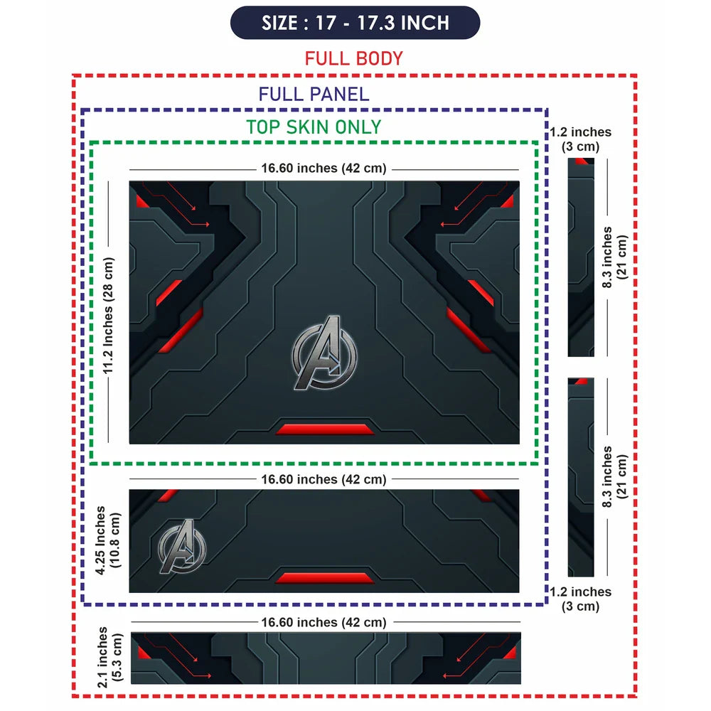 Universal Laptop Skin - Gaming Background Black Red a Logo