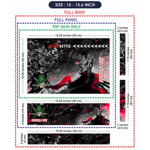 Laptop Skin - Never Settle Zoro Warrior Graffiti