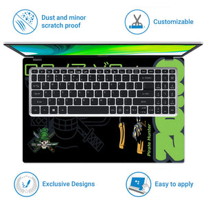 Laptop Skin - Bold Anime Pirate Hunter Green Vibes