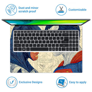 Laptop Skin - Dynamic Comic Style Heroic Faceoff Dramatic Tones