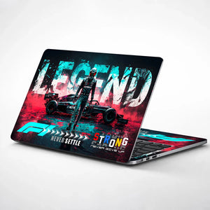 Universal Laptop Skin - Teal Red F1 Neon Racing Legend