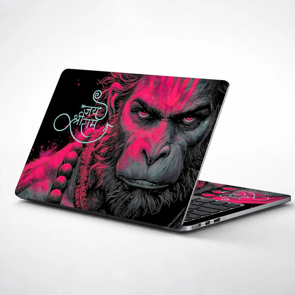 Laptop Skin - Lord Hanuman Neon Art Jai Shree Ram