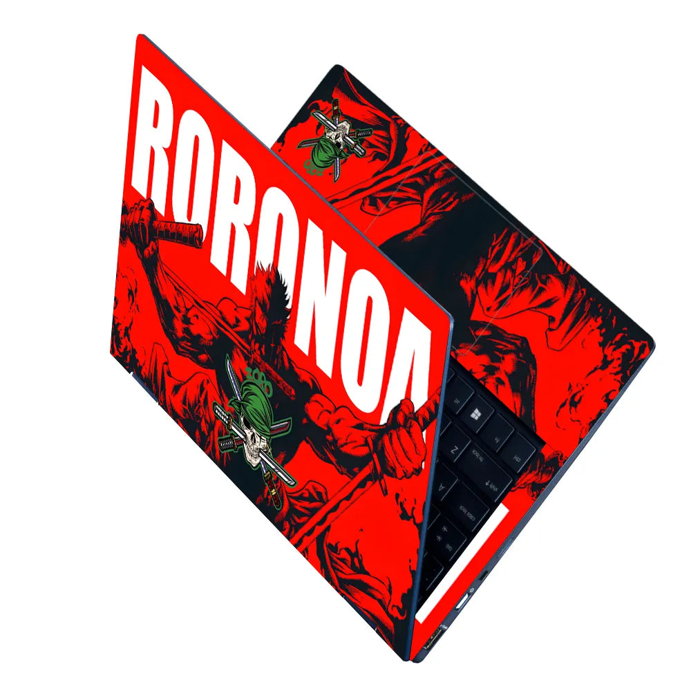 Laptop Skin - Dynamic Manga Warrior Red Fury