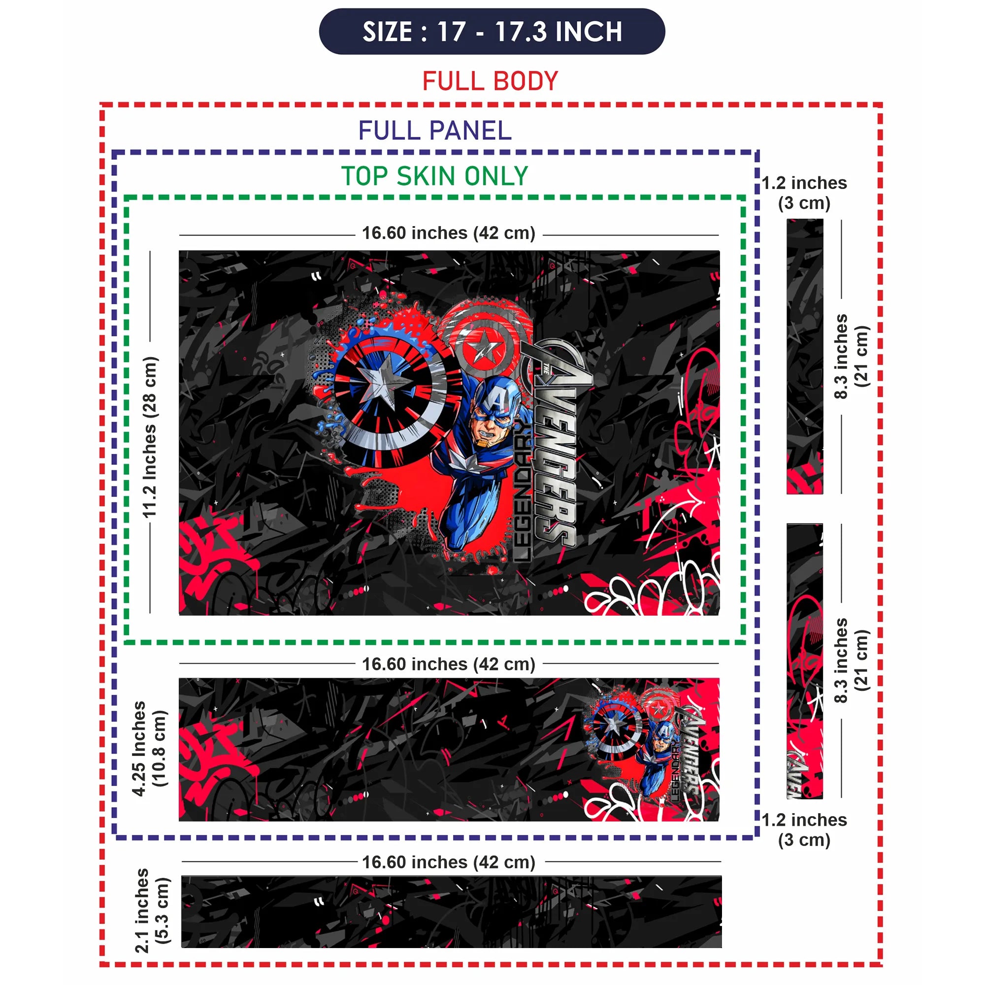Laptop Skin - Graffiti Style Superhero Red Action