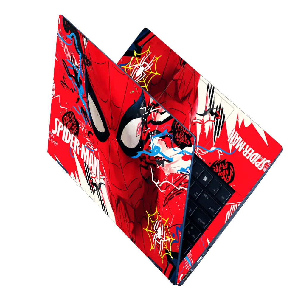 Laptop Skin - Spider-Man Red Mask Graffiti Superhero Art Design