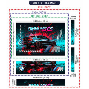 Laptop Skin - BMW M5 Performance Car Neon Splash Digital Art