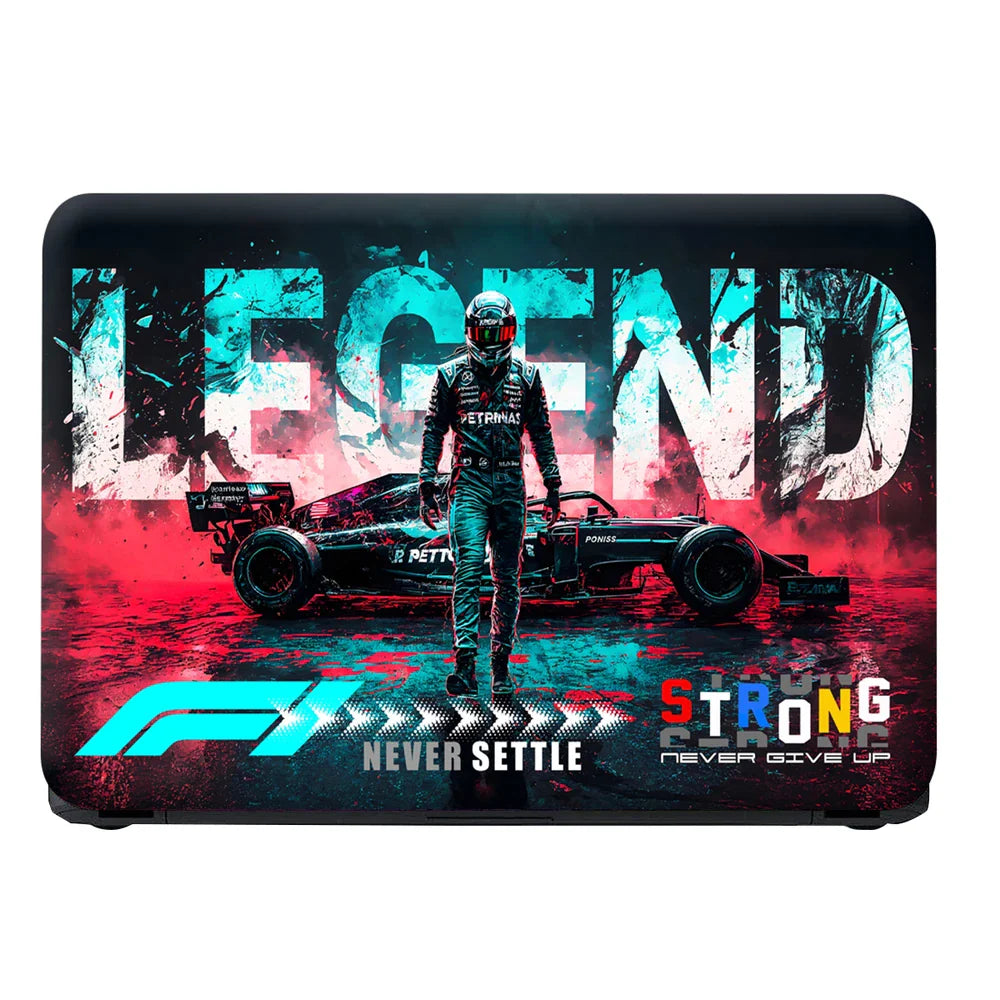 Universal Laptop Skin - Teal Red F1 Neon Racing Legend