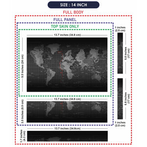 Universal Laptop Skin - World Map Black