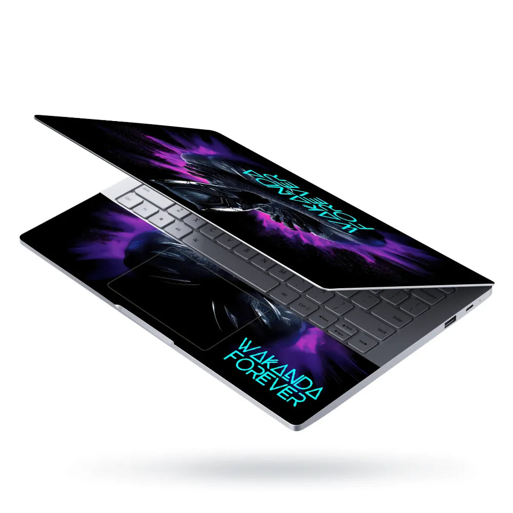 Laptop Skin - Dynamic Comic Black Panther Purple Energy