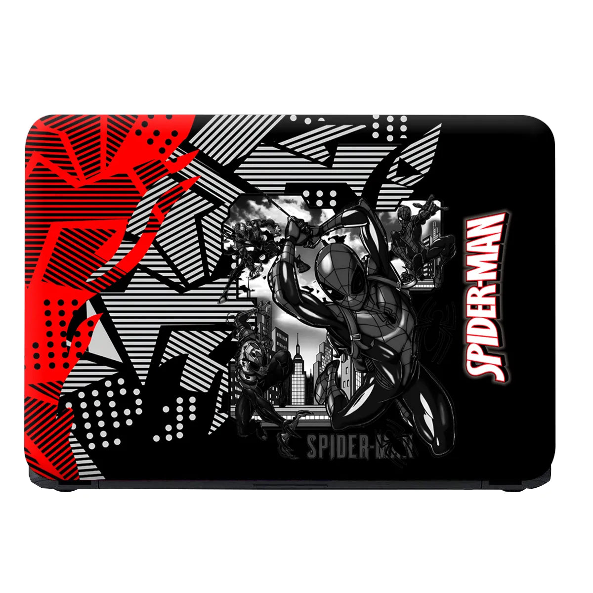 Laptop Skin - Dynamic Comic Style Spider-man Black Action