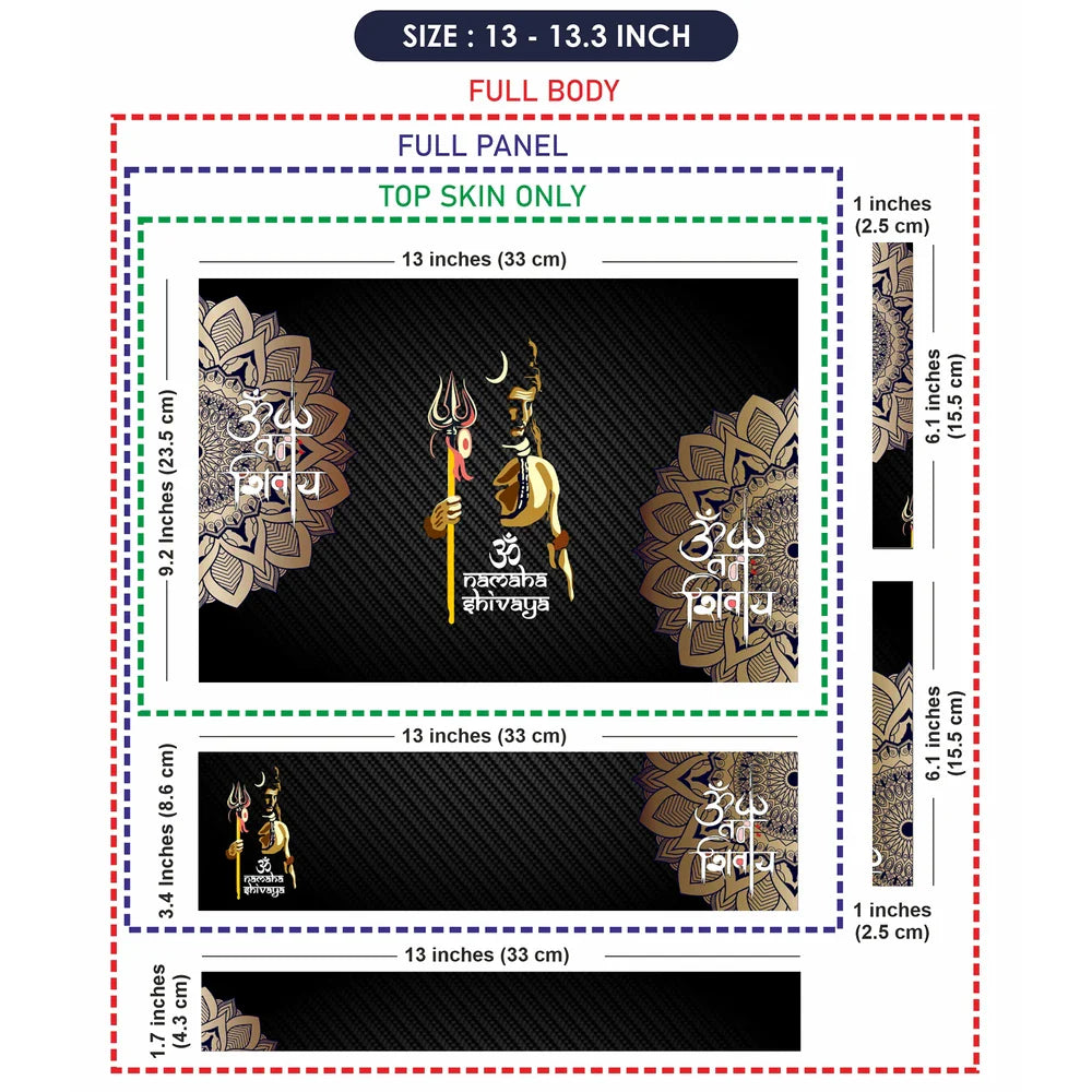 Universal Laptop Skin - Trishul and Om Spiritual Art