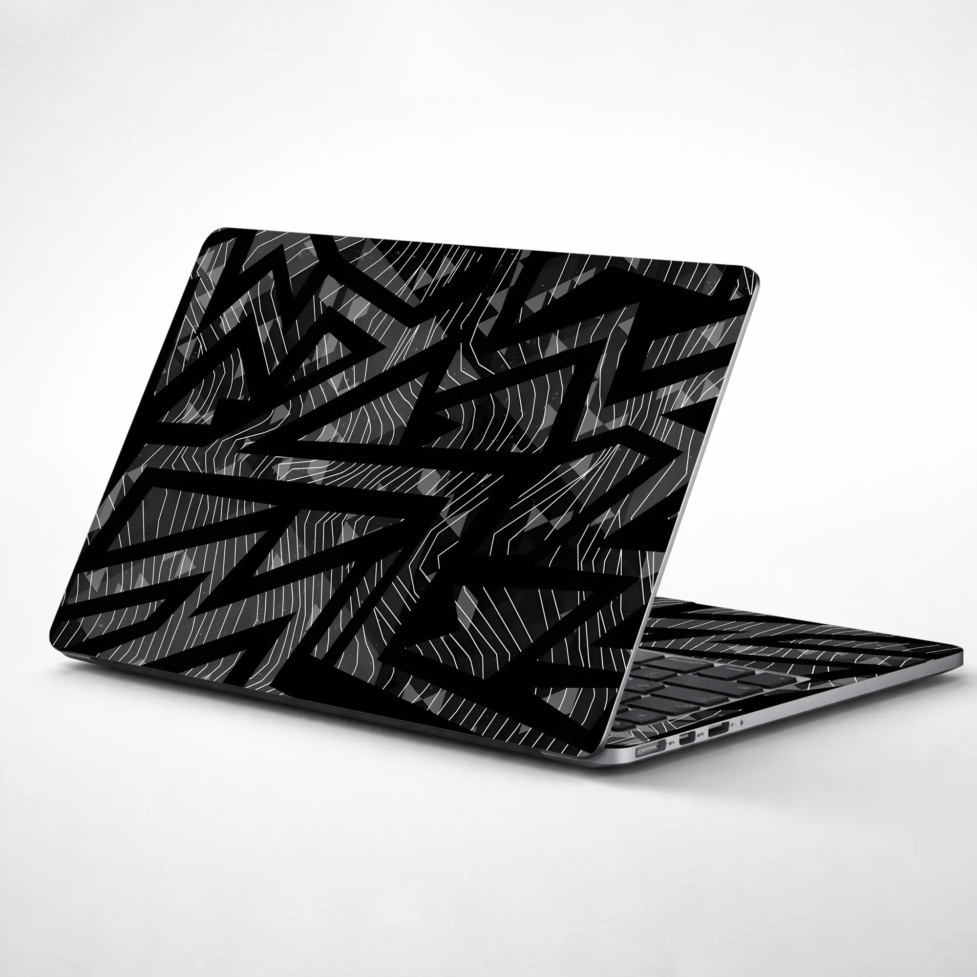 Laptop Skin - Monochromatic Abstract Lines Dynamic Movement