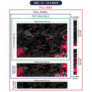 Universal Laptop Skin - Black Red Graffiti