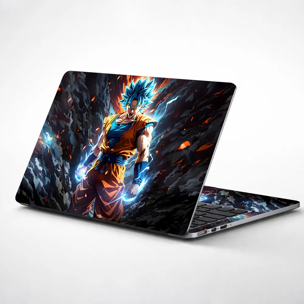 Dragon Ball Goku Super Saiyan Fire Laptop Skin - View 1