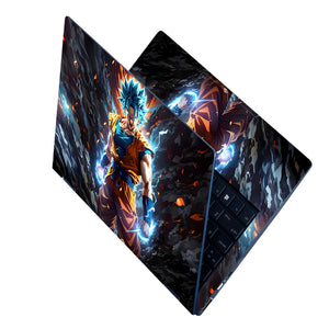 Dragon Ball Goku Super Saiyan Fire Laptop Skin - View 2