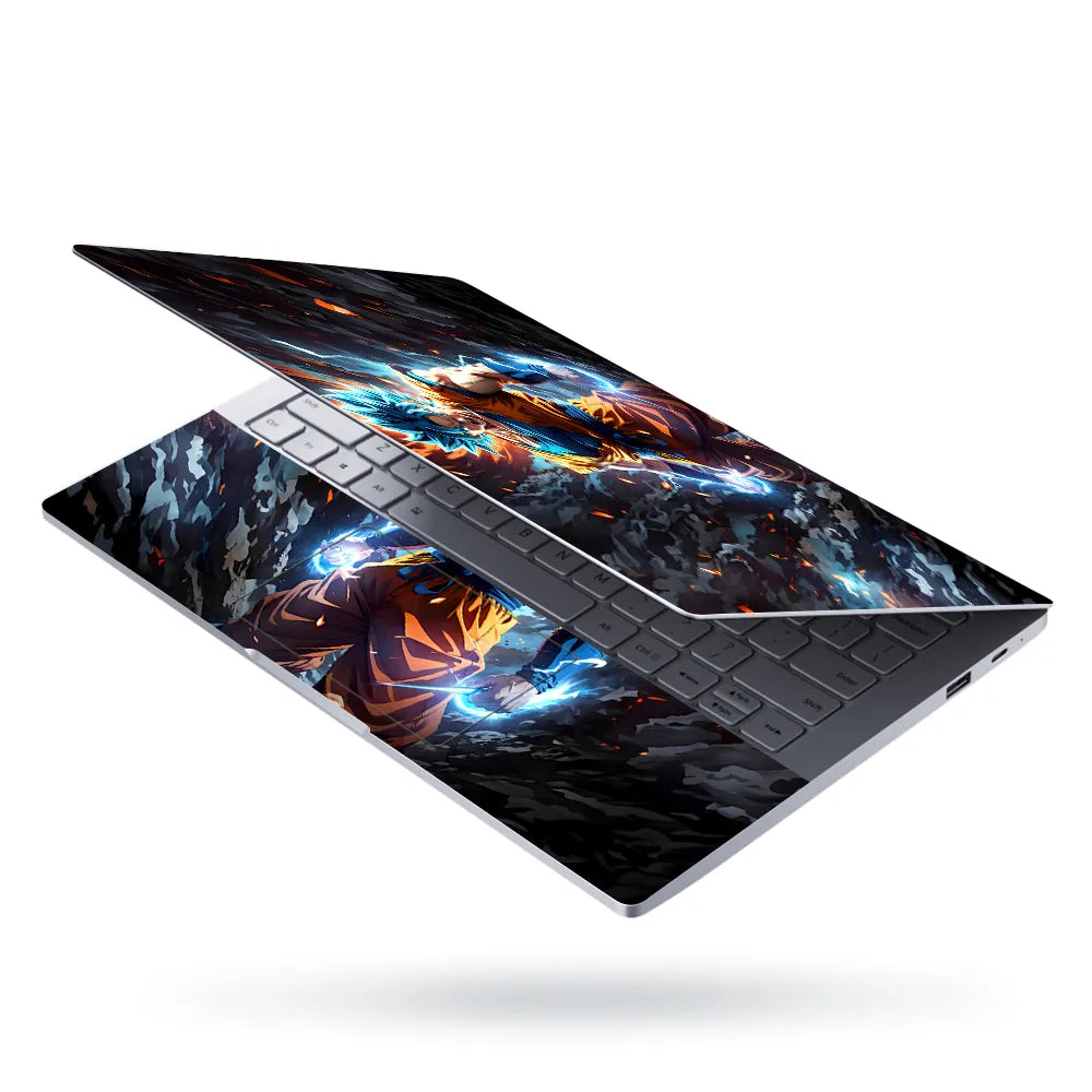 Dragon Ball Goku Super Saiyan Fire Laptop Skin - View 3