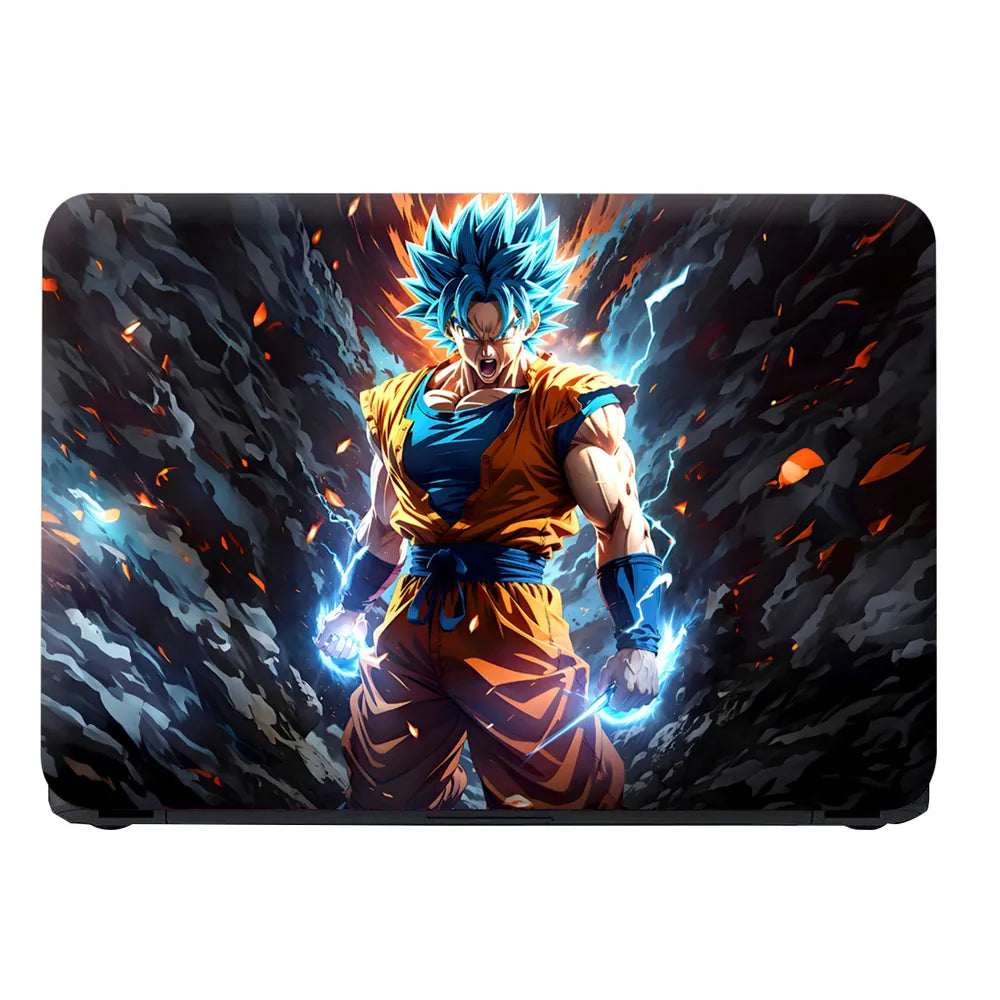 Dragon Ball Goku Super Saiyan Fire Laptop Skin - View 4