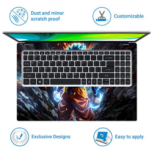 Dragon Ball Goku Super Saiyan Fire Laptop Skin - View 5