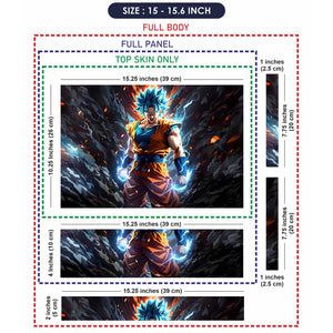 Dragon Ball Goku Super Saiyan Fire Laptop Skin - View 8