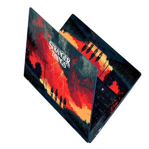 Dramatic Landscape With Cyclists And Stormy Sky Laptop Skin - View 2