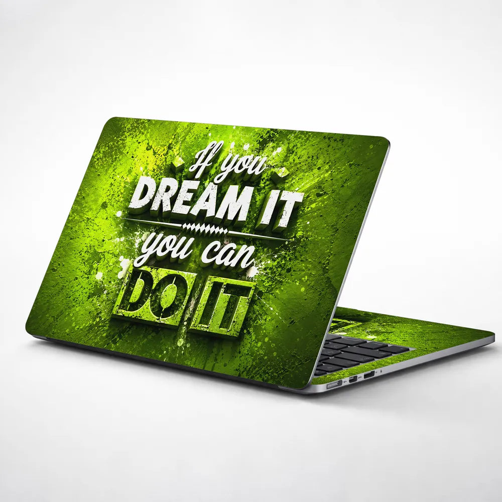 Dream It Do It Green Laptop Skin - View 1