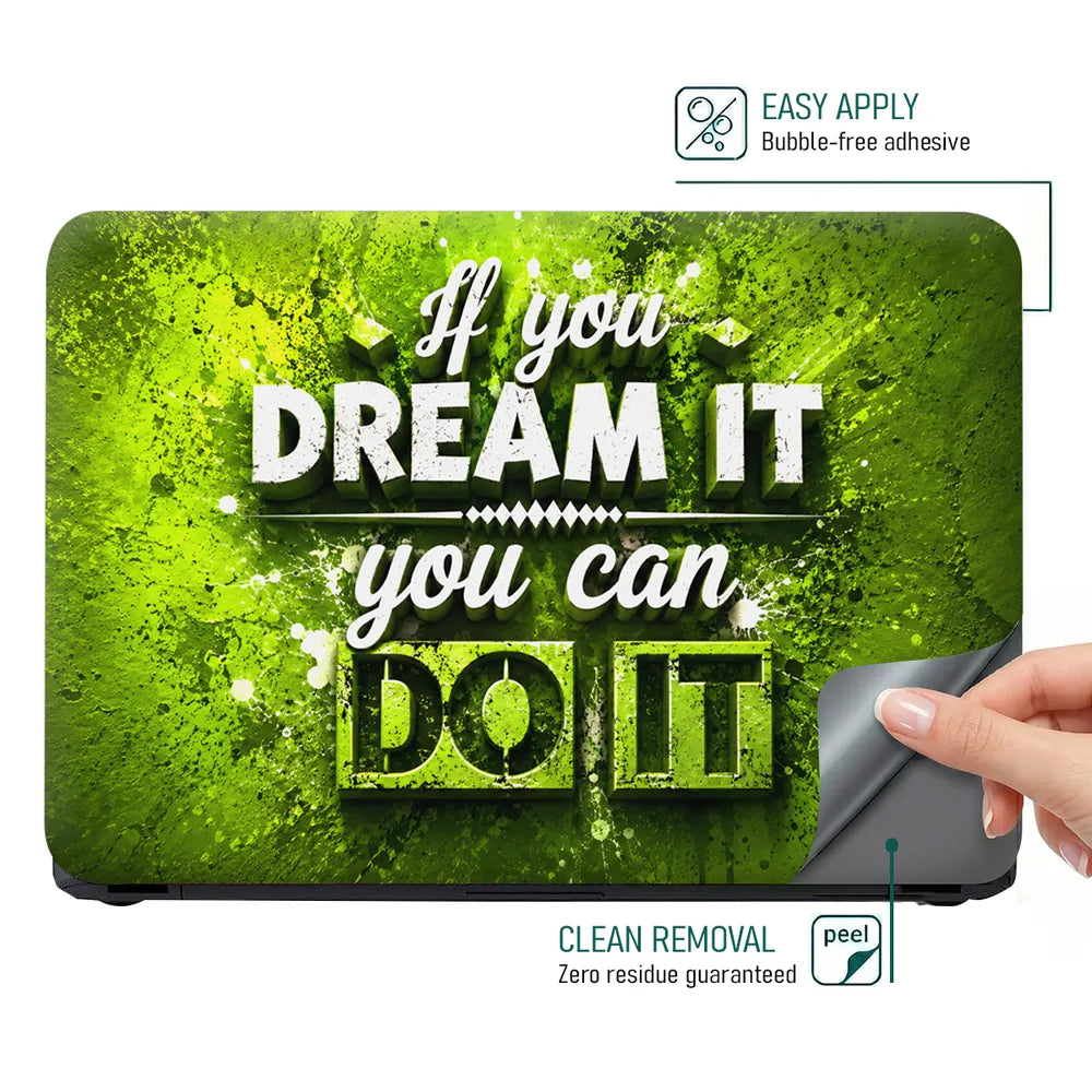 Dream It Do It Green Laptop Skin - View 4