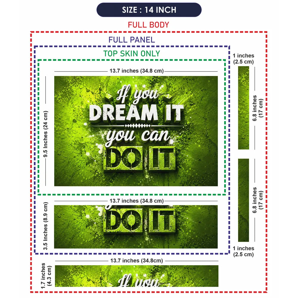 Dream It Do It Green Laptop Skin - View 7