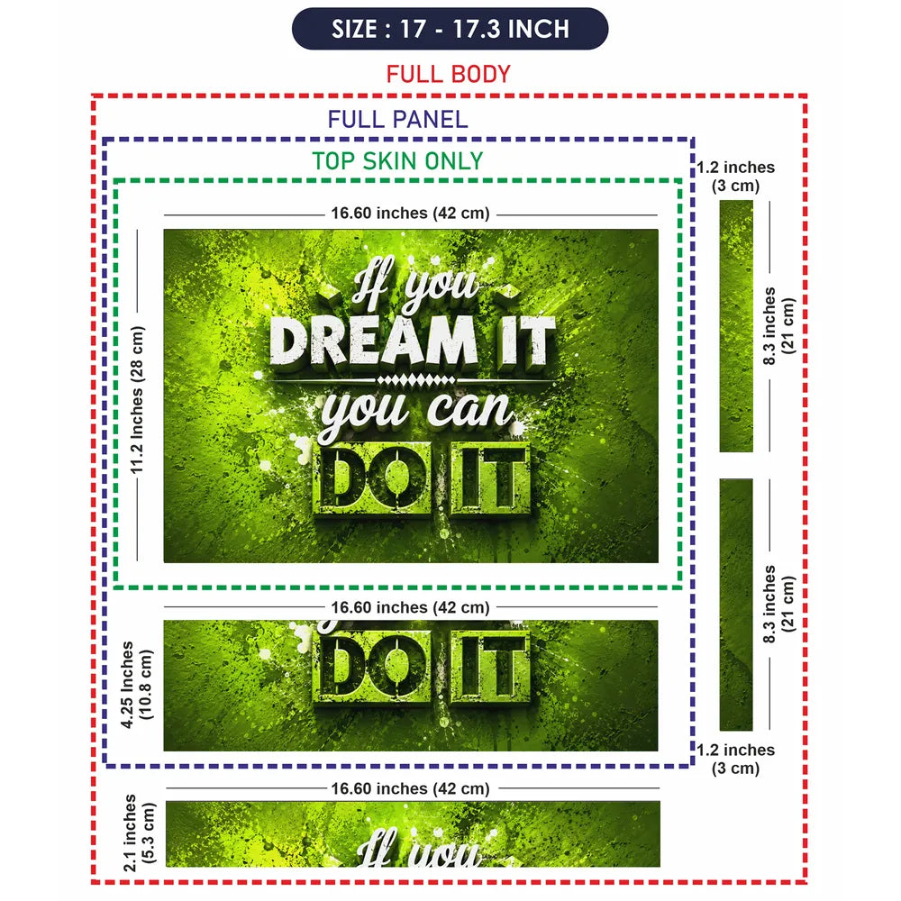 Dream It Do It Green Laptop Skin - View 9