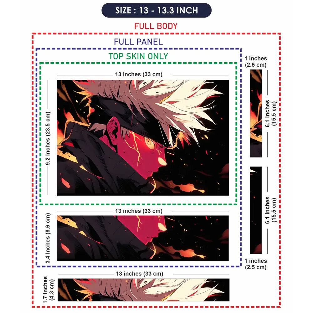 Dynamic Anime Character In Fiery Scene Laptop Skin - View 6