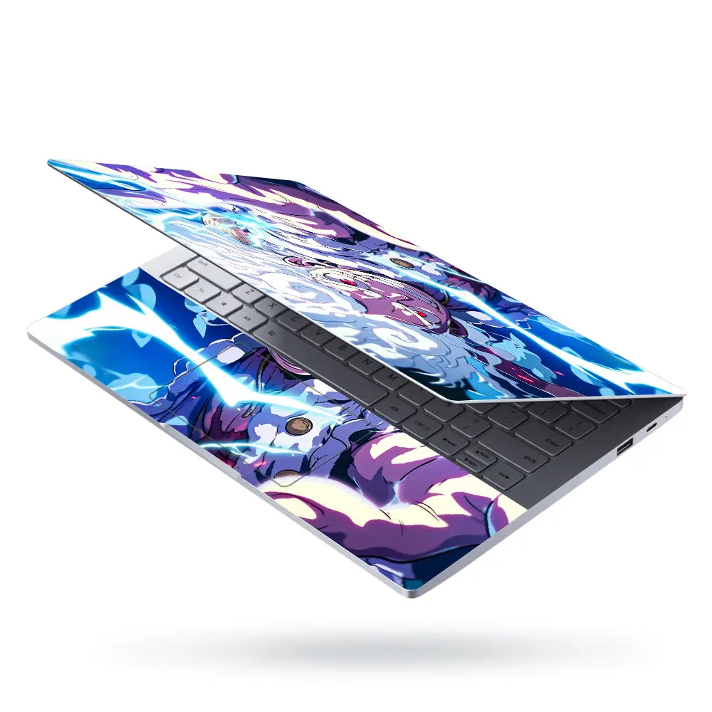Dynamic Anime Character With Lightning Laptop Skin - View 3