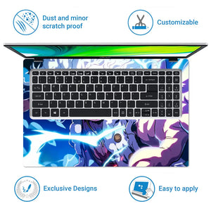 Dynamic Anime Character With Lightning Laptop Skin - View 5