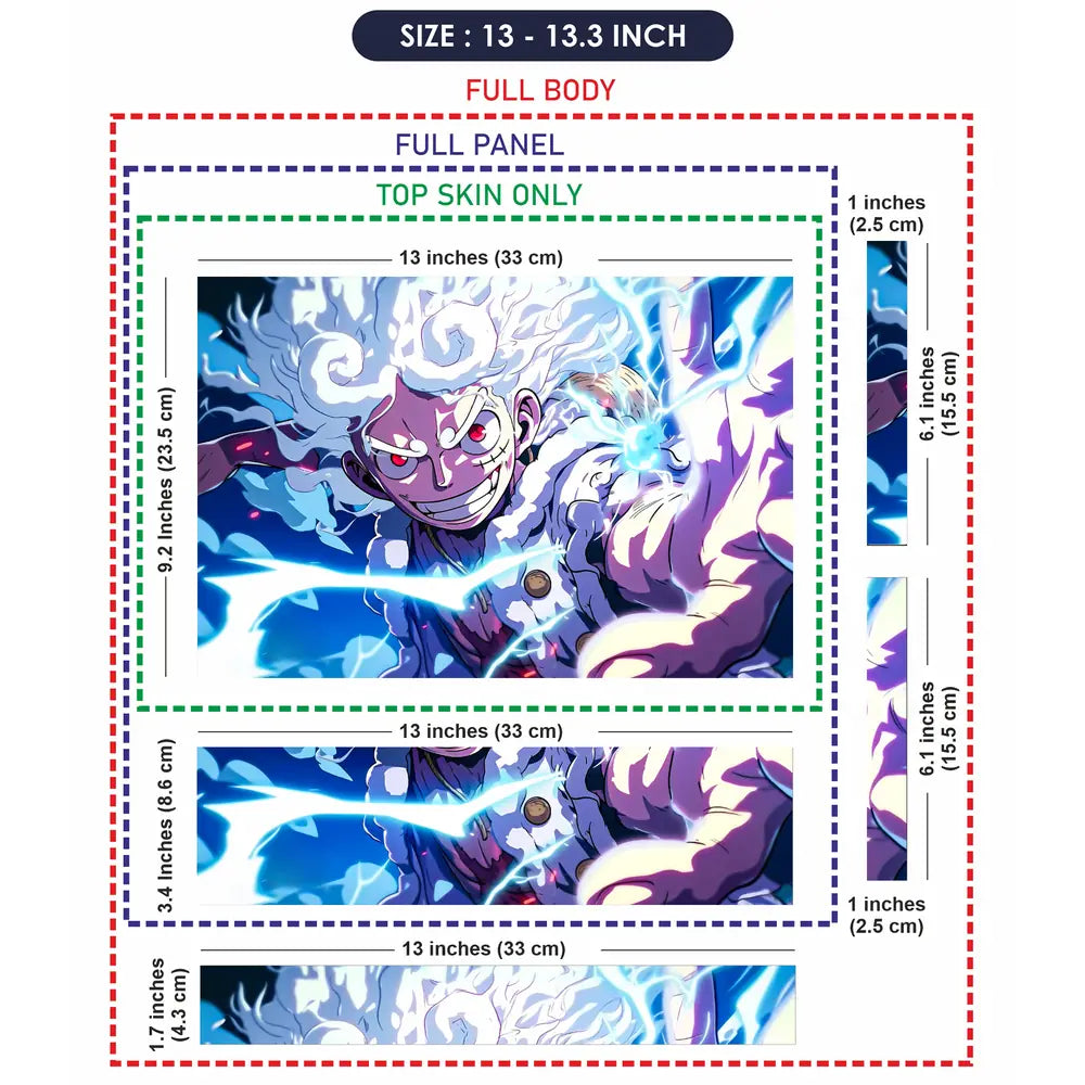 Dynamic Anime Character With Lightning Laptop Skin - View 6