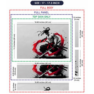 Dynamic Black And Red Samurai Warrior Laptop Skin - View 9