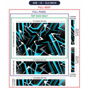 Dynamic Geometric Blue And Black Design Laptop Skin - View 6