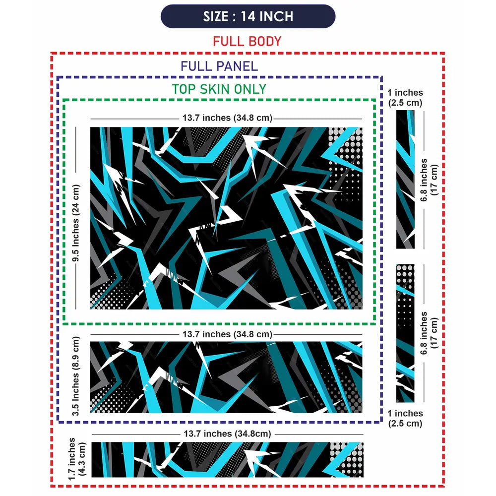 Dynamic Geometric Blue And Black Design Laptop Skin - View 7