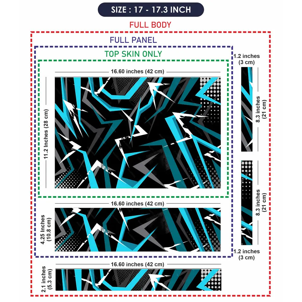Dynamic Geometric Blue And Black Design Laptop Skin - View 9