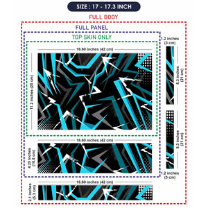 Dynamic Geometric Blue And Black Design Laptop Skin - View 9