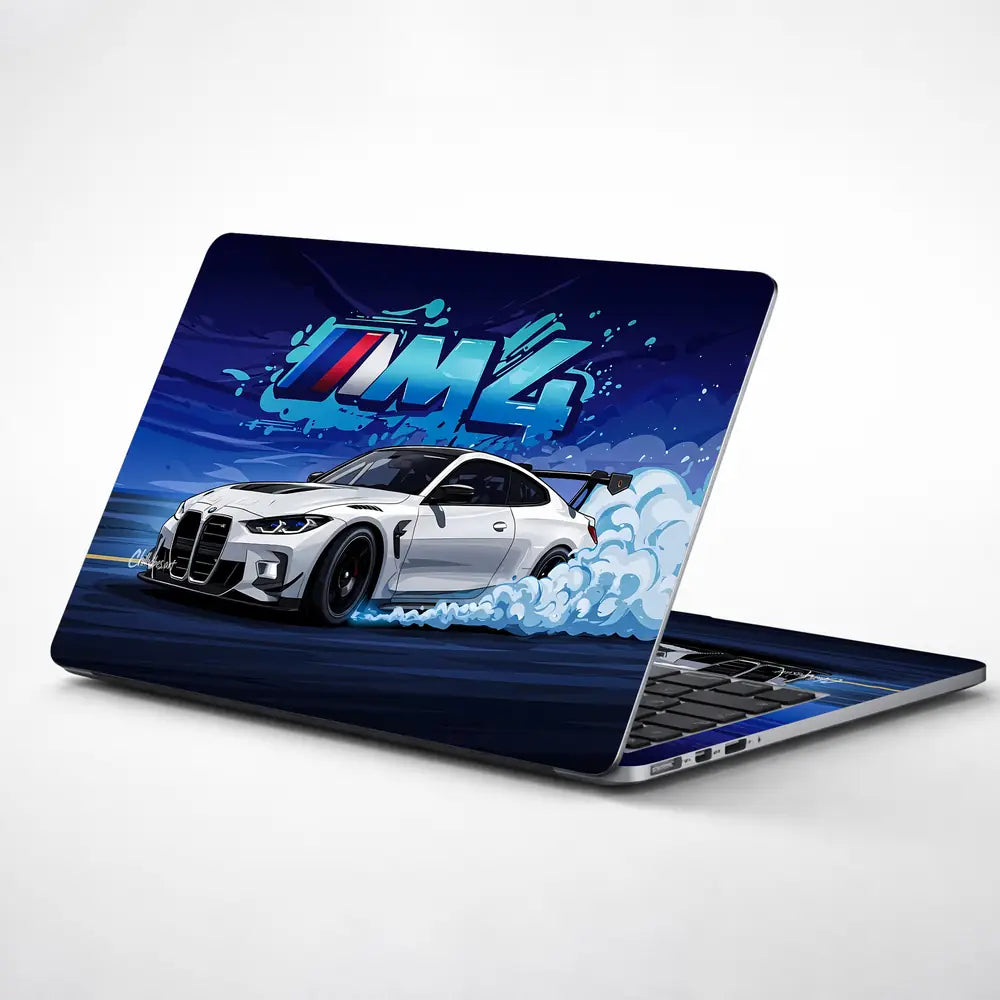 Dynamic Racing Bmw M4 In Motion Laptop Skin - View 1