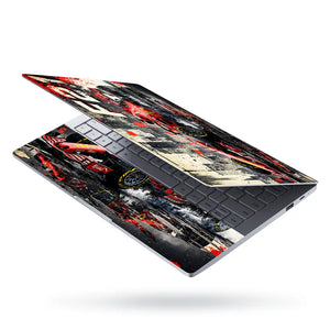 Dynamic Racing Car In Action Laptop Skin - View 3