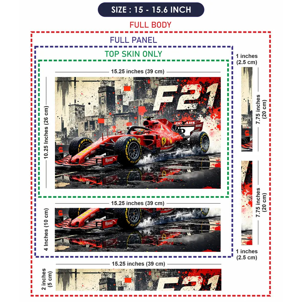 Dynamic Racing Car In Action Laptop Skin - View 8
