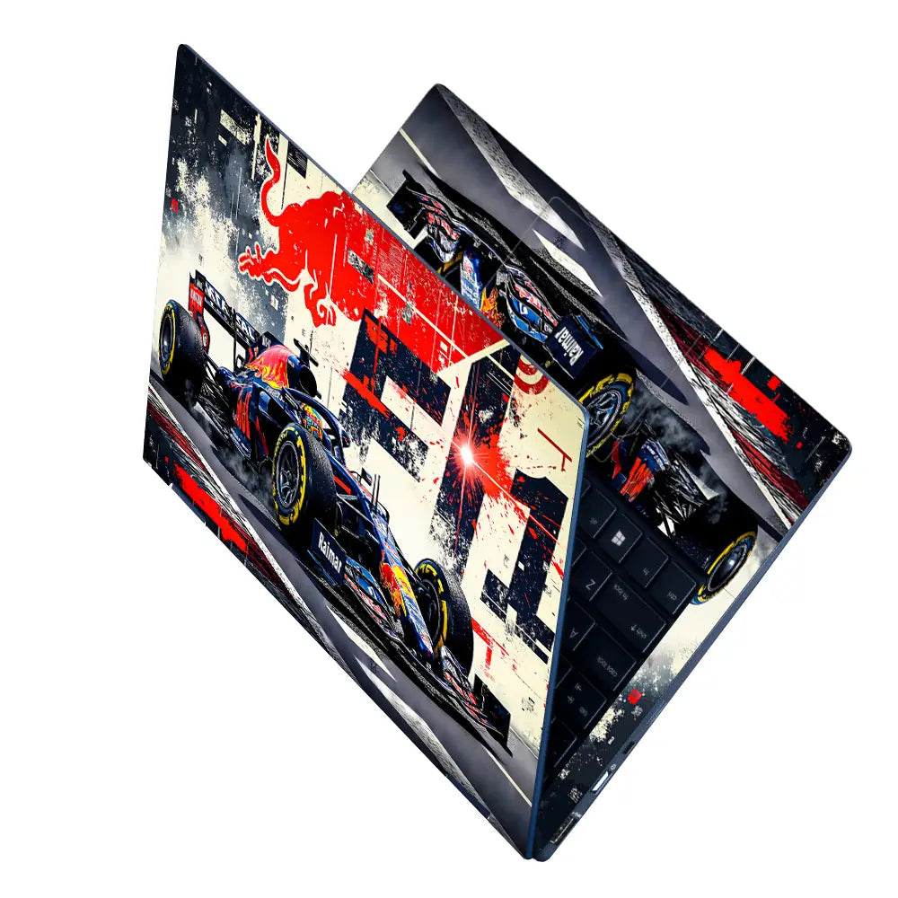 Dynamic Racing Car Red Bull F1 Laptop Skin - View 2