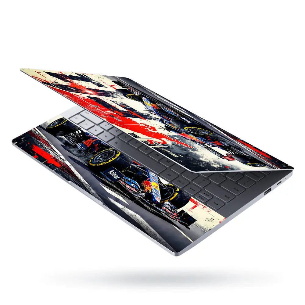 Dynamic Racing Car Red Bull F1 Laptop Skin - View 3