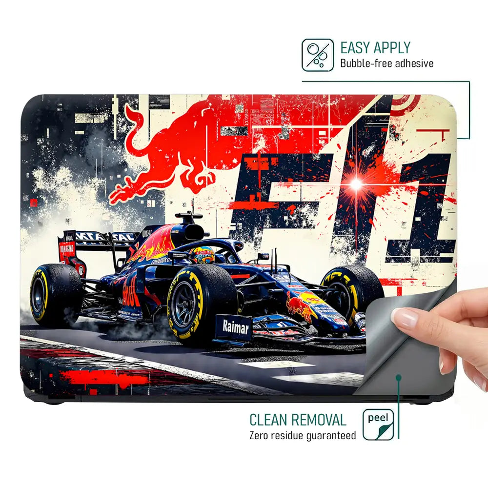 Dynamic Racing Car Red Bull F1 Laptop Skin - View 4