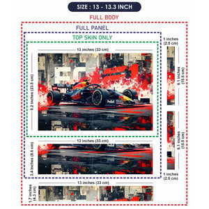 Dynamic Racing Car Red Splash Art Laptop Skin - View 6